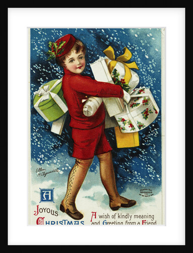 A Joyous Christmas. A Wish of Kindly Meaning and Greeting from a Friend Postcard by Ellen H. Clapsaddle