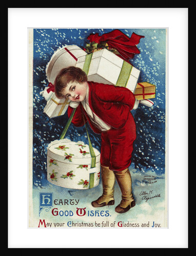 Hearty Good Wishes. May Your Christmas be Full of Gladness and Joy Postcard by Ellen H. Clapsaddle