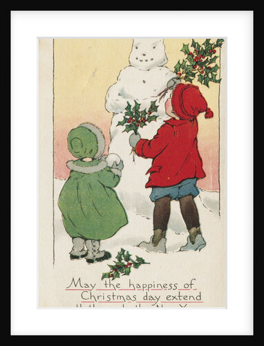 May the Happiness of Christmas Day Extend All Through the New Year Postcard by Anonymous