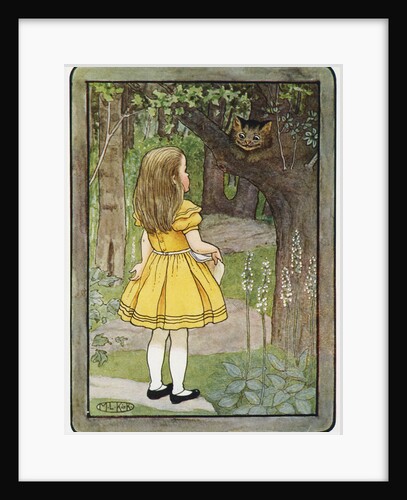 Book Illustration of Alice and the Cheshire Cat by M.L. Kirk