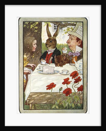 Book Illustration of a Mad Tea-Party by M.L. Kirk
