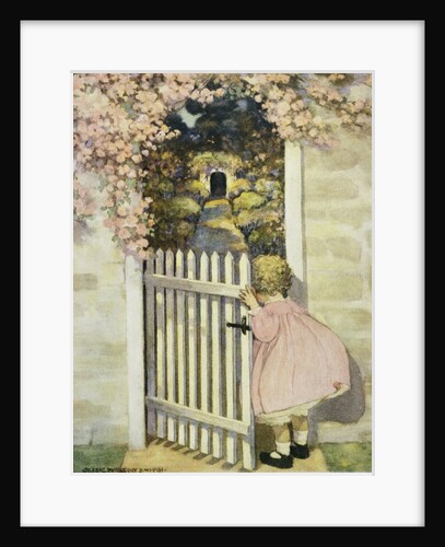 Illustration of a Little Girl Walking Through a Gate by Jessie Willcox Smith