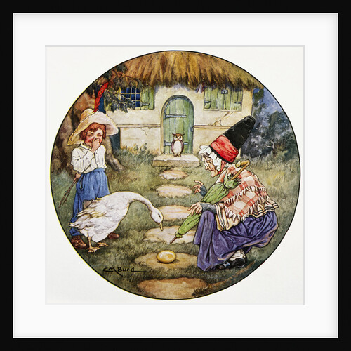 Book Illustration Showing Jack and the Goose that Laid the Golden Egg by Clara M. Burd
