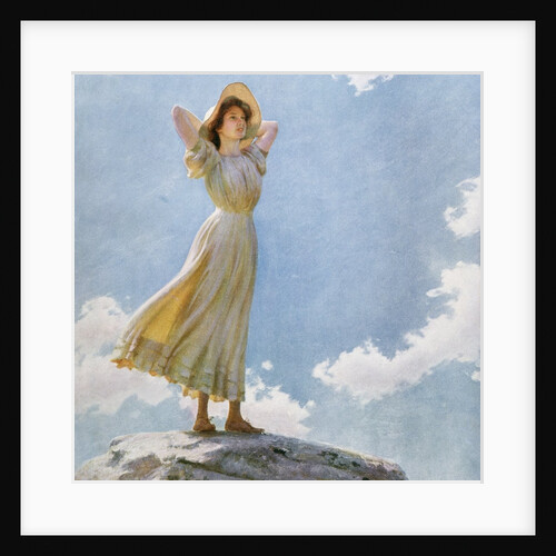Illustration of a Woman on the Top of a Mountain by Charles Courtney Curran