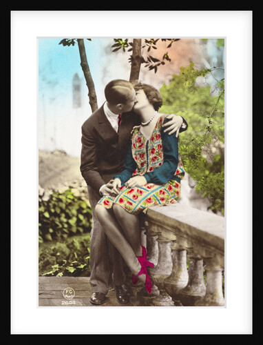 Postcard of a Couple Kissing by Anonymous