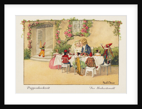 Puppenhochzeit Postcard by Pauli Ebner
