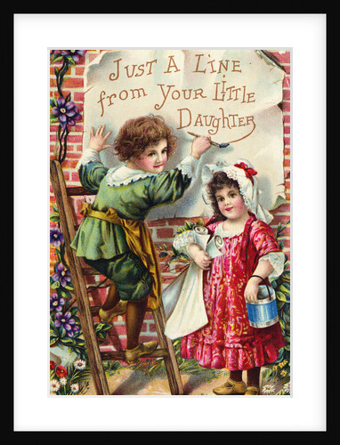 Just a Line from Your Little Daughter Postcard by Anonymous