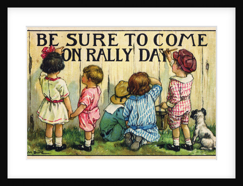 Be Sure to Come on Rally Day Postcard by Clara M. Burd