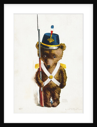 A Bear Town Cadet. Postcard by Rose Clark