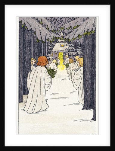 Postcard of a Snowy Christmas Scene by Pauli Ebner