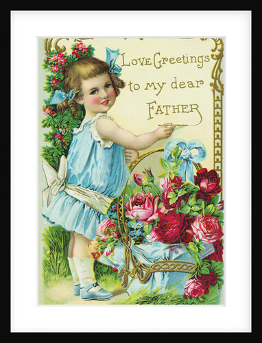 Love Greetings to My Dear Father Postcard by Anonymous