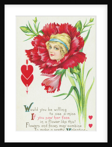 Would You be Willing to See a Miss if You Saw Her Face in a Flower Like This? Postcard by Anonymous