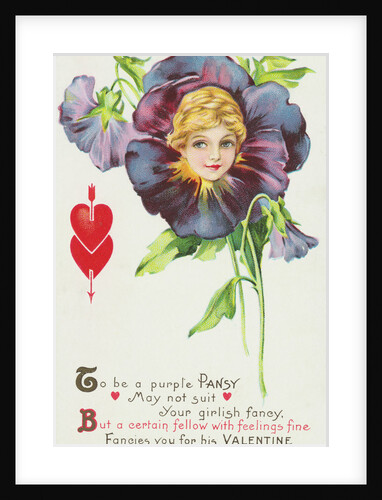 To be a Purple Pansy May Not Suit Your Girlish Fancy Postcard by Anonymous