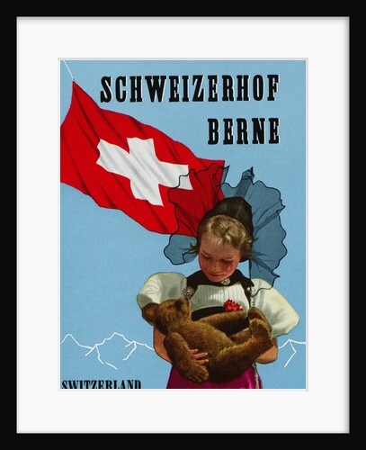 Schweizerhof Berne, Switzerland Luggage Label by Anonymous