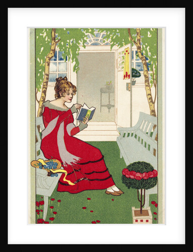 Postcard of a Woman Reading by Anonymous