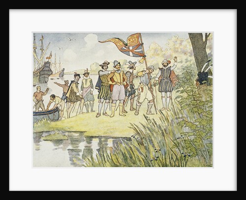 Illustration of Captain John Smith Landing in the New World by E. Boyd Smith