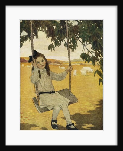 Illustration of a Girl on a Swing by Jessie Willcox Smith