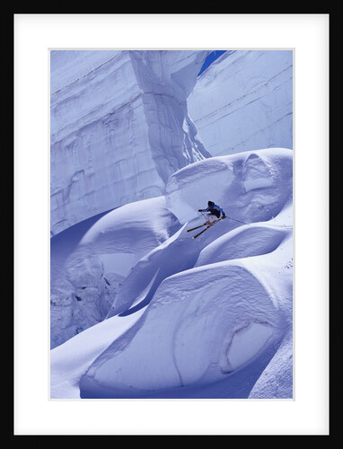 Person Skiing on Glacier in Alps by Anonymous