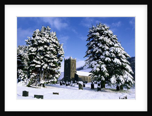 Snow Covered Church and Cemetery by Anonymous