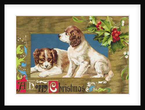 A Happy Christmas Embossed and Gilded Chromolithograph Postcard by Anonymous