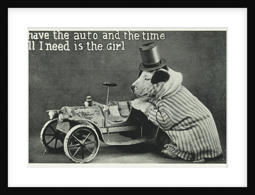 I Have the Auto and the Time Postcard with Dog by Anonymous