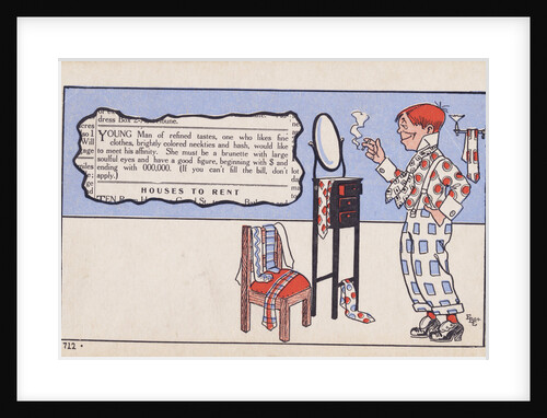 Postcard Design with a Dandy and His Personal Ad by Anonymous