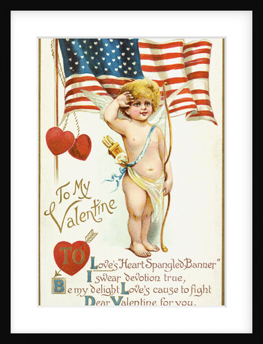 To My Valentine Postcard with a Patriotic Cupid by Anonymous