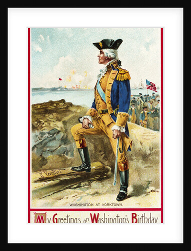My Greetings on Washington's Birthday Postcard by Richard Veenfliet