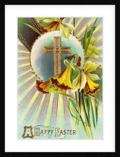 A Happy Easter Postcard with a Cross by Anonymous