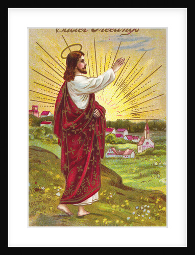 Easter Greetings Postcard with Jesus by Anonymous