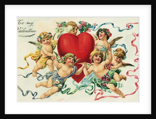 To My Valentine Postcard with Cherubs by Anonymous
