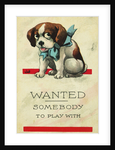 Wanted: Somebody to Play With Postcard by Wall