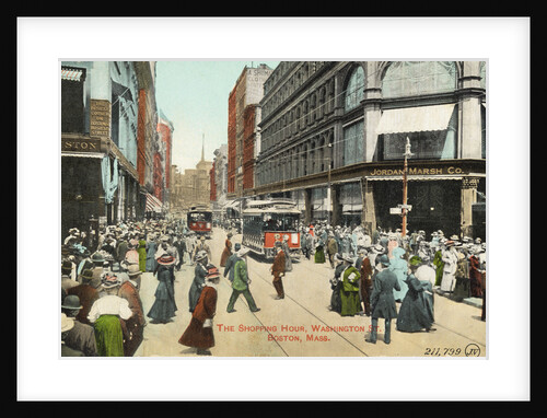 The Shopping Hour, Washington St. Postcard by Anonymous