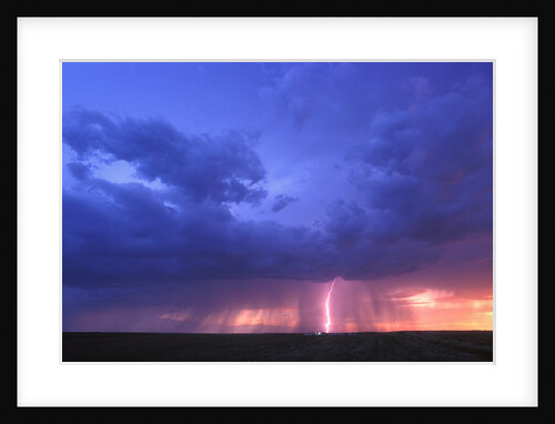 Lightning at Sunset by Anonymous