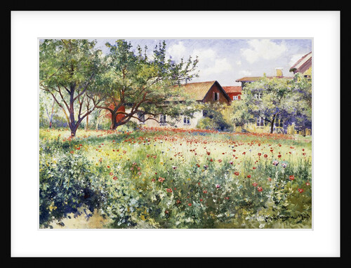 A Swedish Landscape with Poppies by Johan Erik Ericson