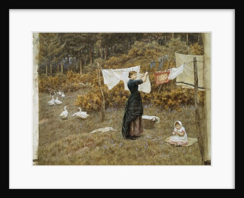 Hanging the Washing, a Beautiful Spring Morning by Helen Allingham