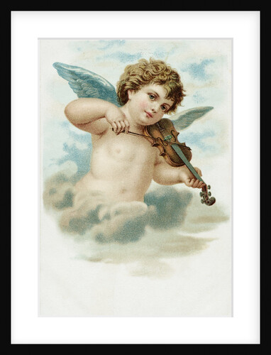 Postcard with a Cherub Playing a Violin by Anonymous