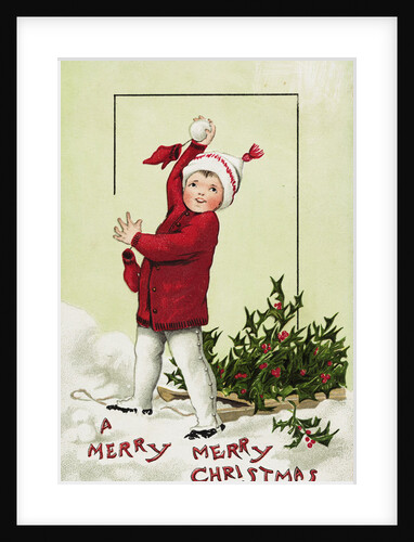 A Merry Merry Christmas Postcard by Anonymous