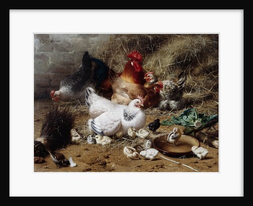 A Family of Chickens by Eugene Remy Maes