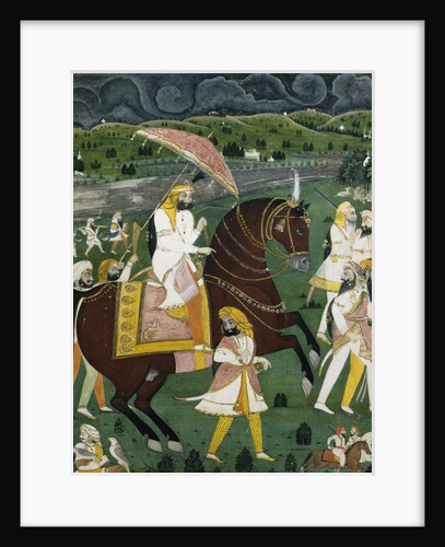 Early 19th Century Painting titled Maharajah Sher Singh, Son of Ranjeet Singh by the Indus by Anonymous