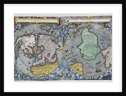 Hemispherius ab Aeqinoctiali Linea, Poli Artici 17th-Century Dutch Map by Anonymous