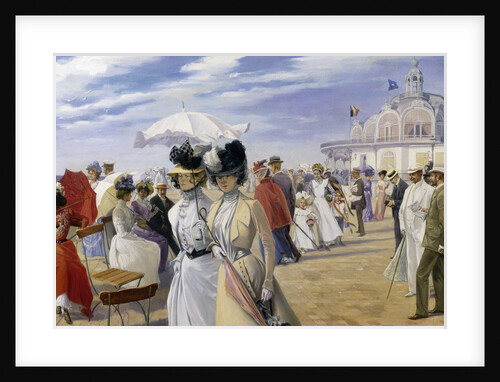 A Stroll at the Seaside, Ostend by Carl Hermann Kuechler