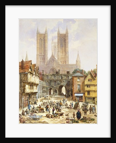 A View of Lincoln Cathedral, England by Louise Rayner
