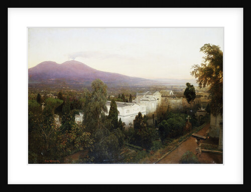 A Neopolitan Cemetery with Vesuvius Beyond by Oswald Achenbach