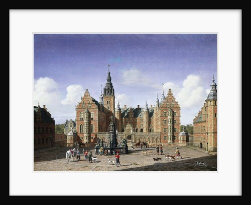 Frederiksborg Castle, the Departure of the Royal Falcon Hunt by Heinrich Hansen
