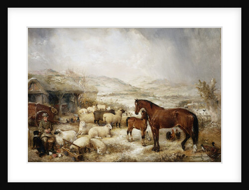 The Farmyard in Winter by Edwin Frederick Holt