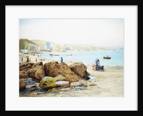 A Beach Scene in Cornwall, England by Thomas J. Purchas