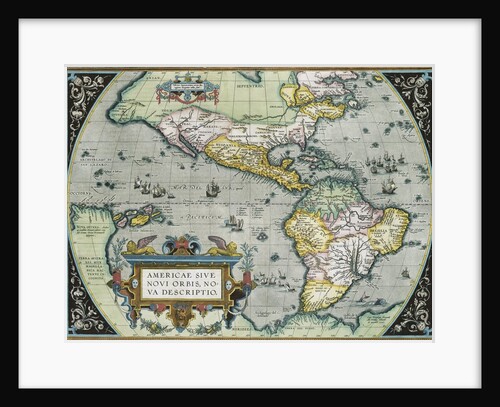 Americae Sive Novi Orbis, Nova Descriptio Map by Abraham Ortelius