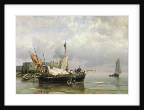 Fishermen near Rotterdam, Holland by Hermanus Koekkoek the Younger