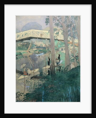 A Day's Fishing, near Paris, France by Ernst Matthes